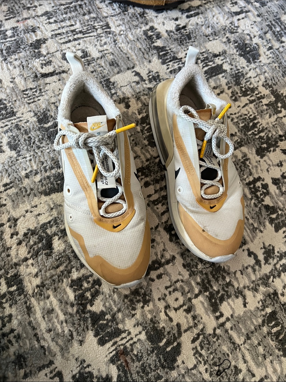 Nike White and Tan Low-Top Sneakers